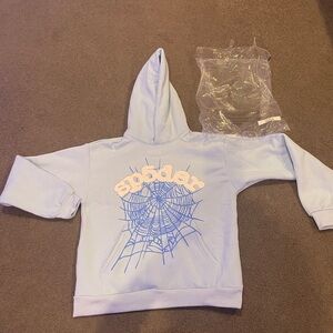 Men's Light Blue Spider Graphic Hoodie